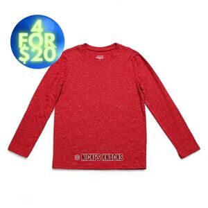 4/$20 - Jumping Beans Boys Long Sleeve Crewneck T-Shirt Red Size 7